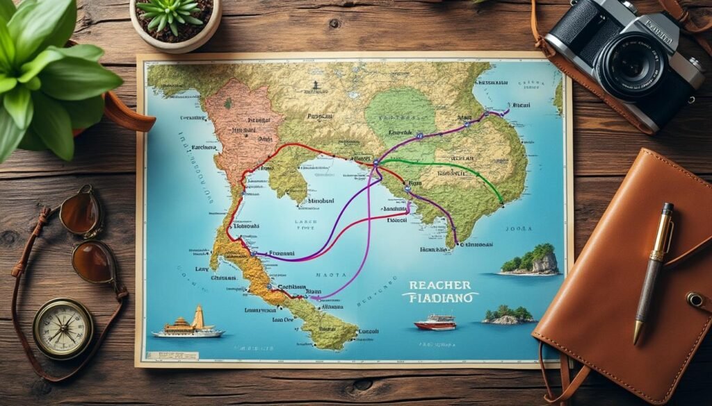 entdecke die perfekte 4-wöchige thailand-rundreise mit detaillierter karte. erlebe atemberaubende landschaften, kulturelle highlights und unvergessliche abenteuer auf deiner traumroute.